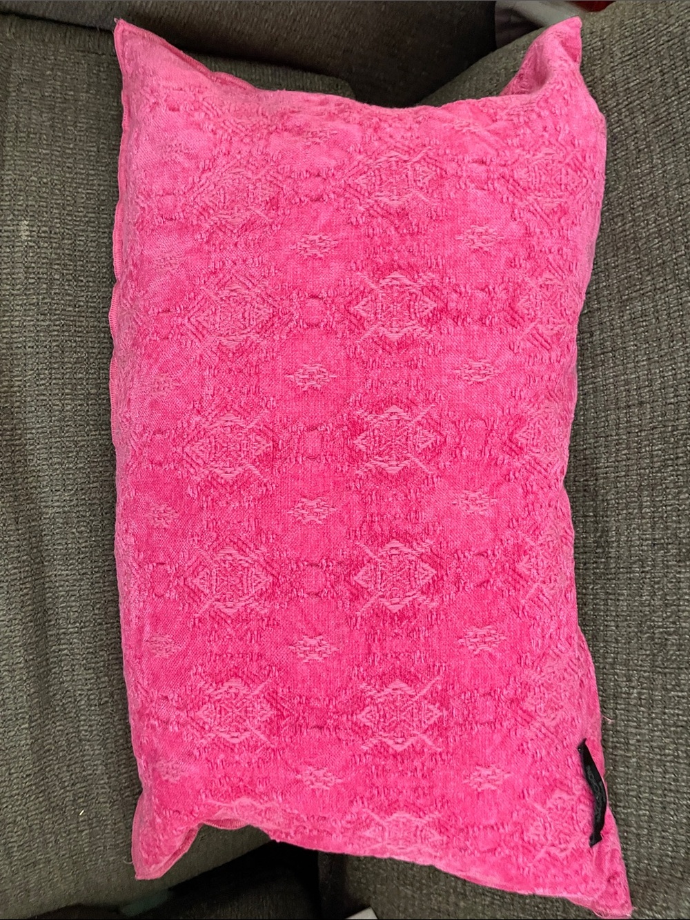 Magaschoni  bright Pink textured accent pillow cover 24x14